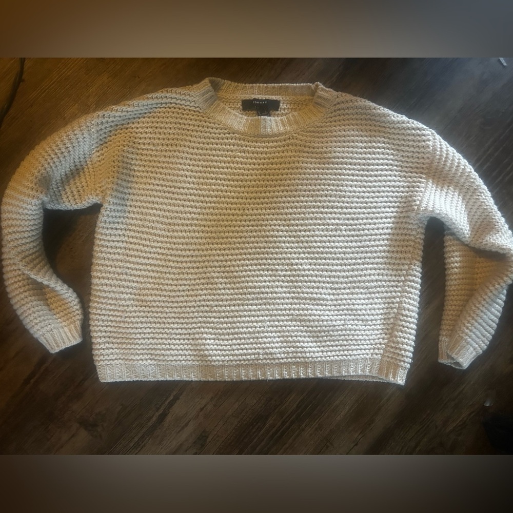 Forever 21 Cream Knit Top